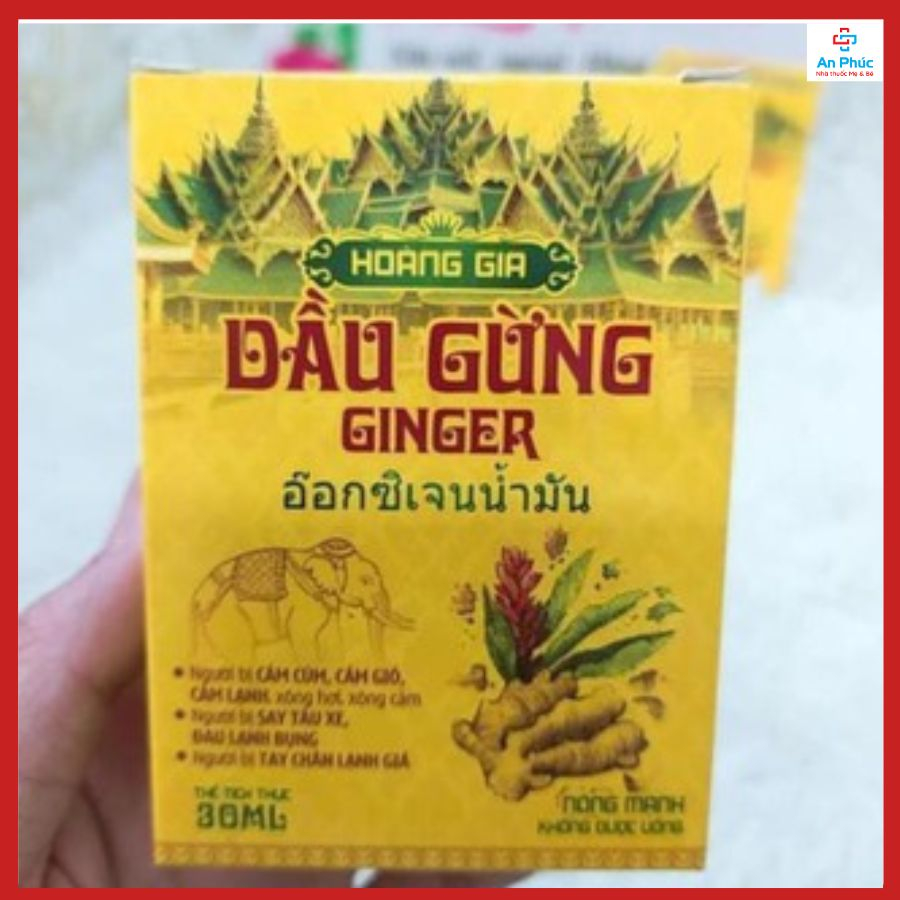 Dầu Gừng Hoàng Gia -Giúp: làm thơm, làm ấm da-Hổ trợ nhưc đầu, xay tàu xe, cảm lạnh,cảm cúm chai 30ml