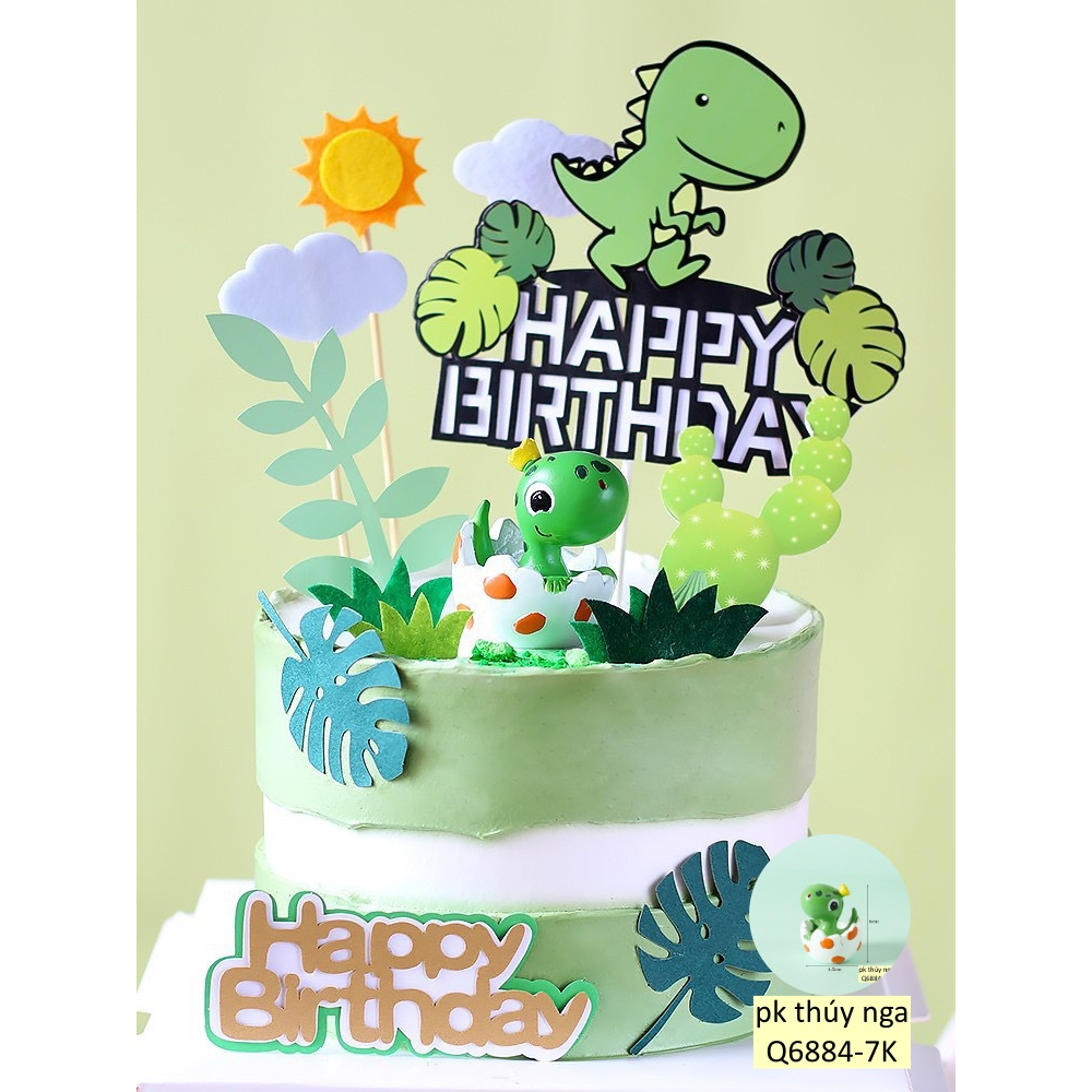 5 Khủng Long Trứng Nhựa Trang Trí Bánh Kem