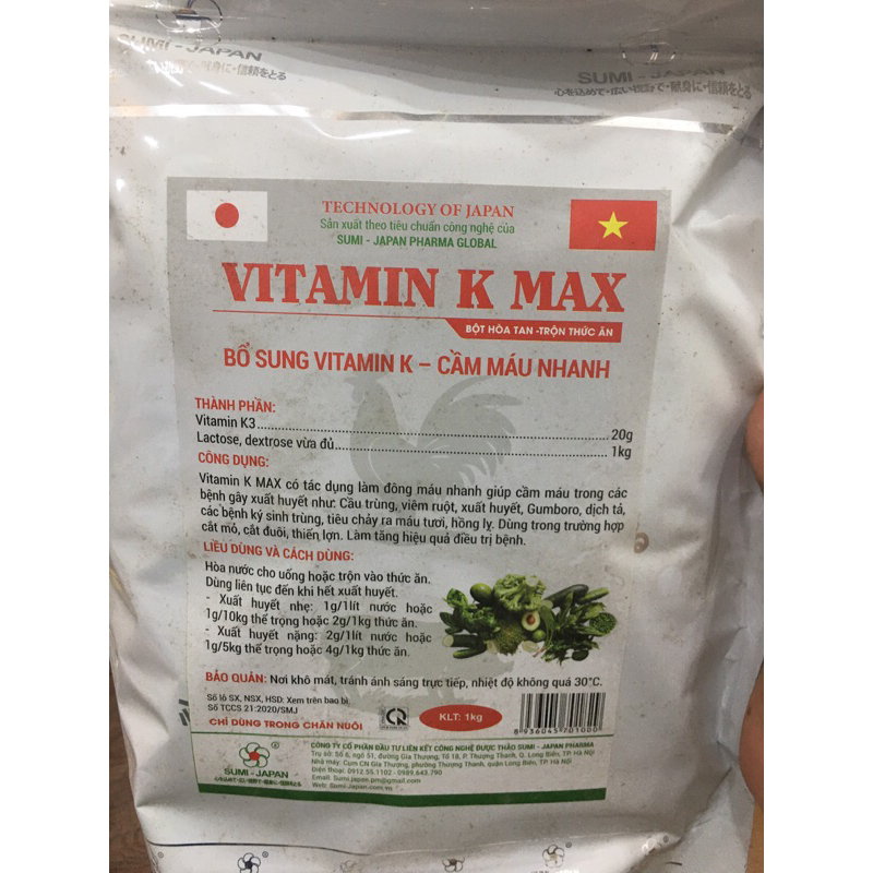 Vitamin K cầm máu cho gia súc gia cầm gói 1 kg