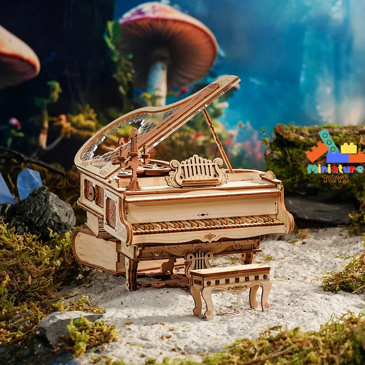 Hộp nhạc gỗ DIY - Đàn cơ động học Robotime ROKR Piano DIY Music Box 3D Wooden AMK81 tự lắp ráp bằng gỗ
