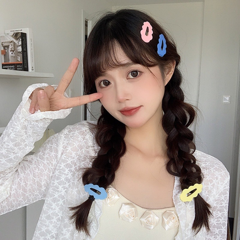 Kẹp Tóc Hình Đám Mây Hoạt Hình Màu Kẹo Ngọt Phong Cách Hàn Quốc