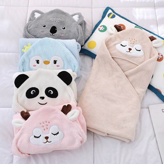 Chăn ủ quấn bé sơ sinh có mũ hình thú