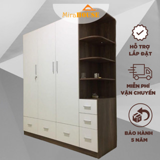 Tủ Nhựa Đài Loan Có Kệ Trang Trí MIRA HOUSE, cao 1m85 dài 1m62 sâu bì 47cm, Lắp Đặt Miễn Phí