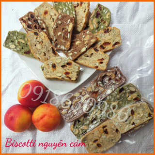 Bánh Biscotti Siêu hạt Nguyên Cám Dinh Dưỡng Ăn Kiêng Không Đường 3 Vị giòn tan túi 250gr