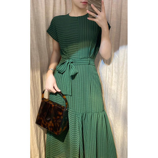 Evergreen Dress - Đầm Kẻ Sọc Đai Lưng PQ69