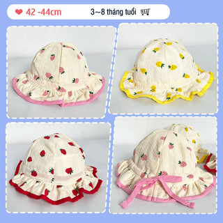 Nón chống nắng cho bé sơ sinh 0-6 tháng, mũ bé gái thiết kế rộng vành mềm nơ dễ Thương phong cách Hàn Quốc HOT