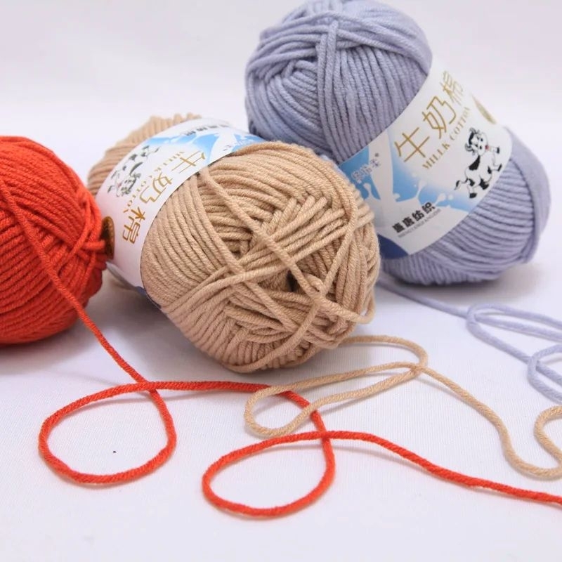 Len milk cotton mác bò sữa_Len milk bò 50g màu 1 đến 50