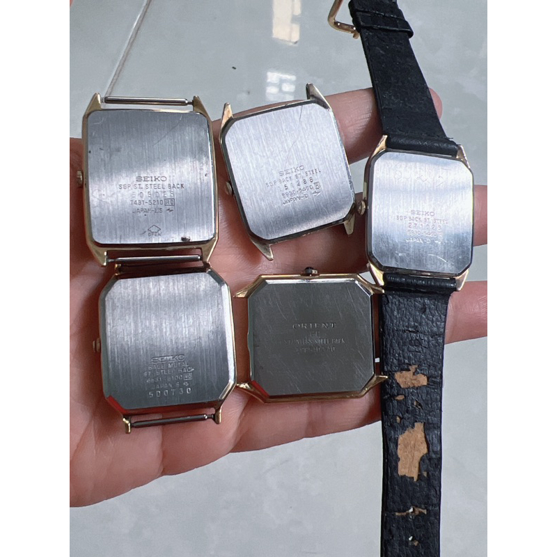 Mặt đồng hồ tank nam hiệu seiko-orient quartz