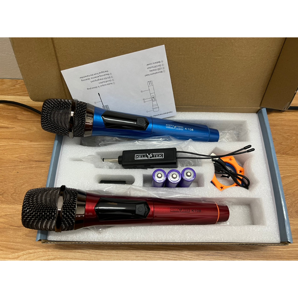 Bộ Micro không dây karaoke chuyên nghiệp ,âm thanh hay,KELLYTEK V-K108 | W003 | W001  BH 12 Tháng - AnPhuStore