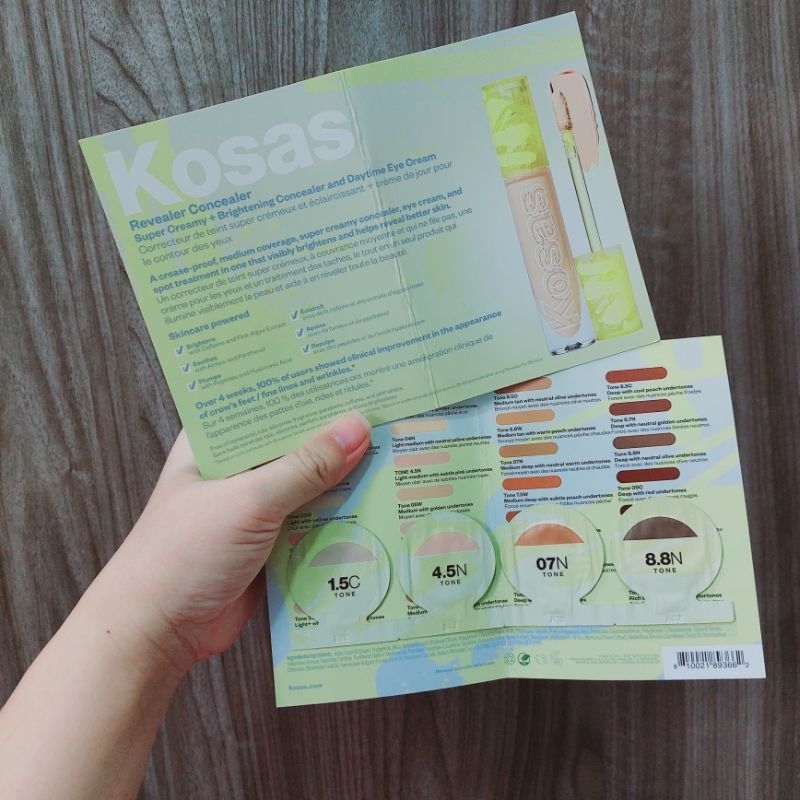 Kem Che Khuyết Điểm Vùng Mắt Kosas Super Cream + Brightening Concealer and Daytime Eye Cream