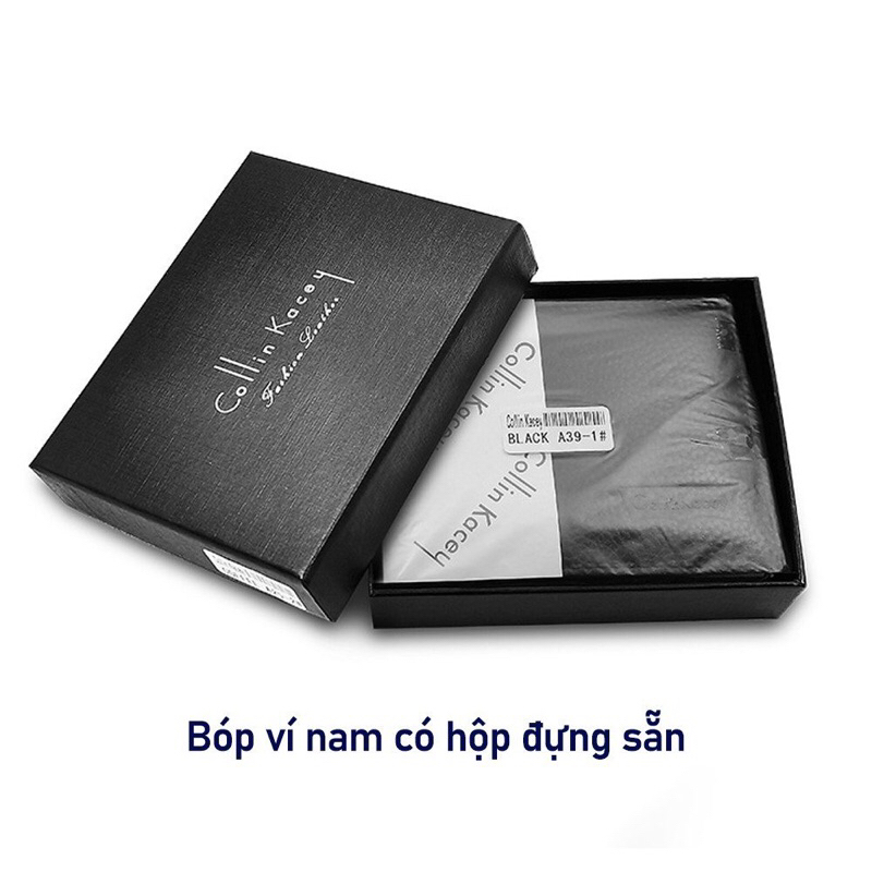 Bóp ví nam cao cấp Collin Kacey, ví da nam có ngăn kéo, full hộp