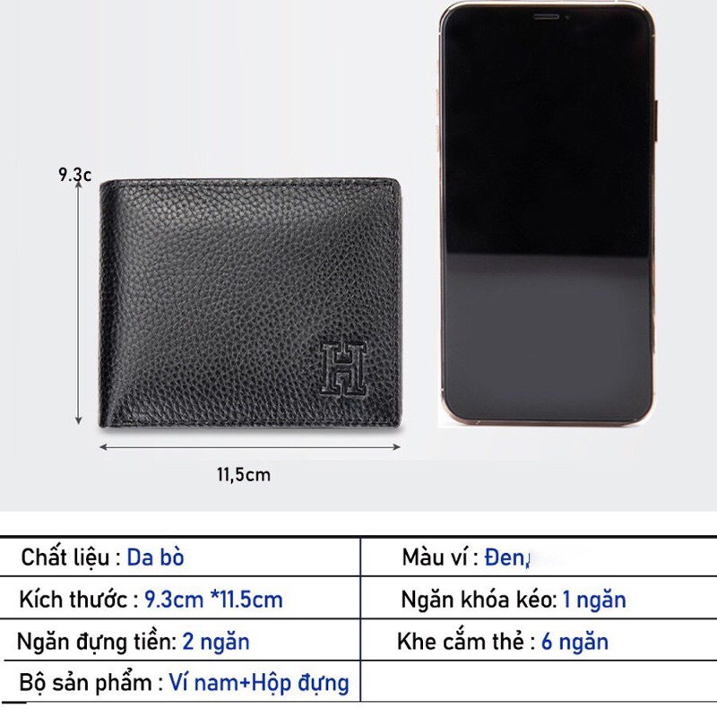 Bóp ví nam cao cấp Collin Kacey, ví da nam có ngăn kéo, full hộp