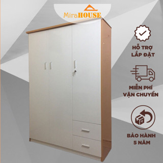 Tủ quần áo 3 cánh nhựa Đài Loan siêu bền, Cao 1m85 dài 1m25 sâu bì 50cm. MIRA HOUSE Miễn Phí Lắp Đặt