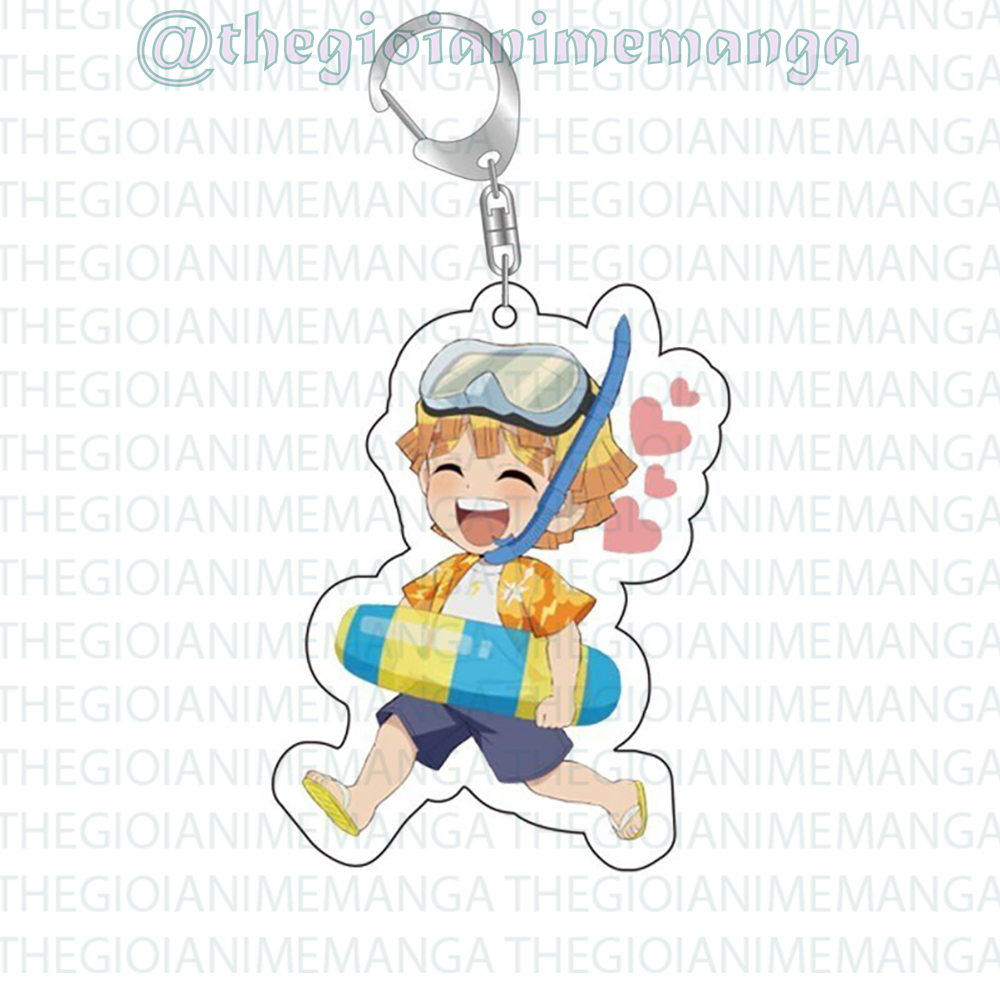 Móc khóa KIMETSU NO YAIBA ver DÃ NGOẠI keyring mica acrylic in hình anime chibi dễ thương