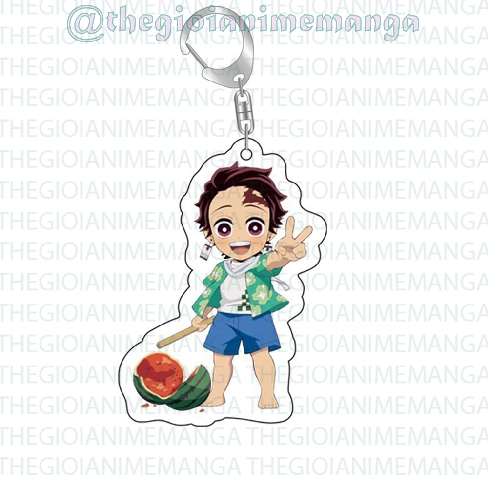 Móc khóa KIMETSU NO YAIBA ver DÃ NGOẠI keyring mica acrylic in hình anime chibi dễ thương