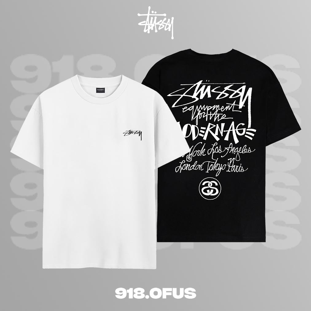 Áo phông Stussy Modernage chất thun cotton dày mát unisex nam nữ 918 OFUS