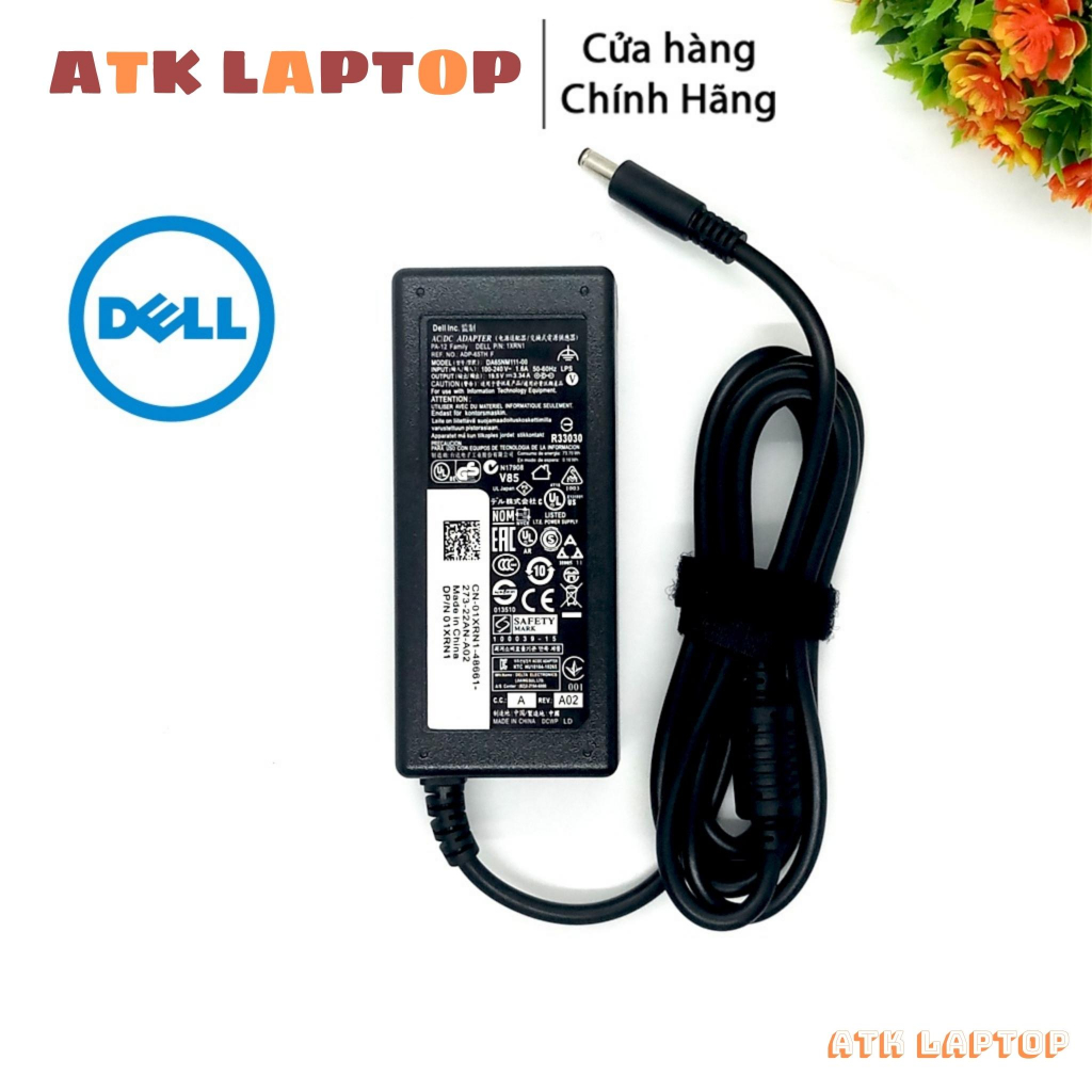 Sạc Laptop Dell chân kim to/chân kim nhỏ loại tốt  19.5v-4.62a-90w/ 19.5v-3.34a-65w adapter dell - ATK LAPTOP