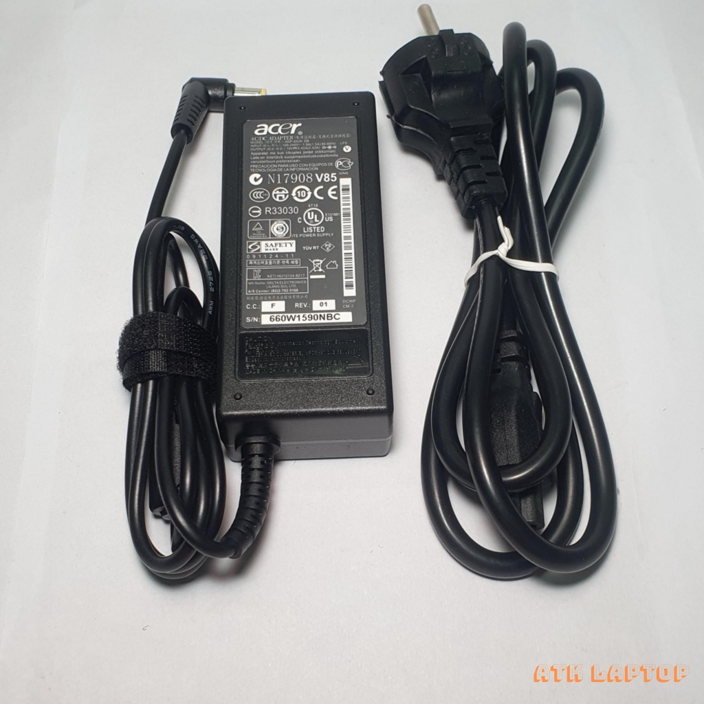 Sạc Laptop Acer 19V-3.42A-65W Zin chính hãng chân to, adapter laptop acer bảo hành 12 tháng - Hà Nội Computer