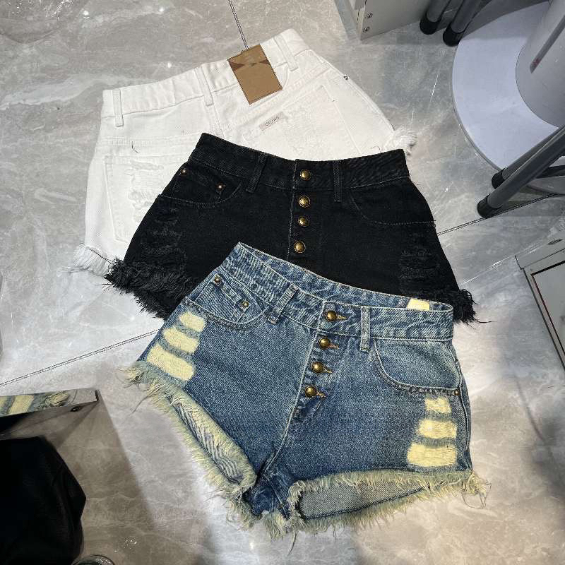 Quần Short Jean Cúc Dọc QC