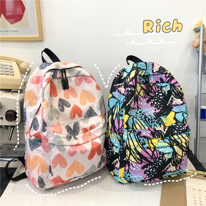 Balo Học Sinh Hoạ Tiết, Cặp Sách Đi Học Dành Cho Nữ Size To