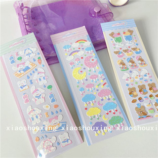 Zanmo tờ nhãn dán sticker thỏ cún kim tuyến lấp lánh dễ thương