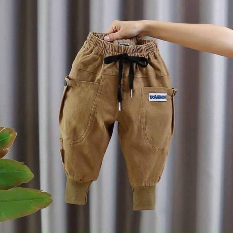 Quần kaki dài túi bo gấu vải kaki mềm đẹp cho bé trai