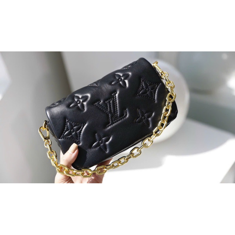 Túi đeo chéo nữ LV wallet da bò mềm mịn hộp nam châm nguyên seal 2 lớp