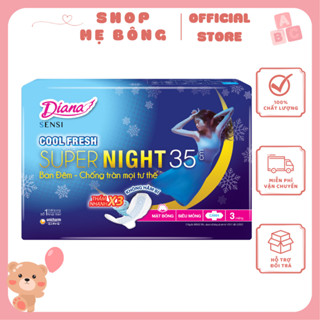   Bịch 3 miếng  Băng vệ sinh Diana Sensi Cool Fresh Siêu Ban Đêm 35cm 