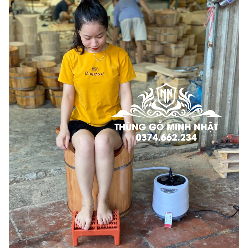 Thùng gỗ xông chân⚡XẢ KHO⚡thùng xông chân gỗ thông Loại 1