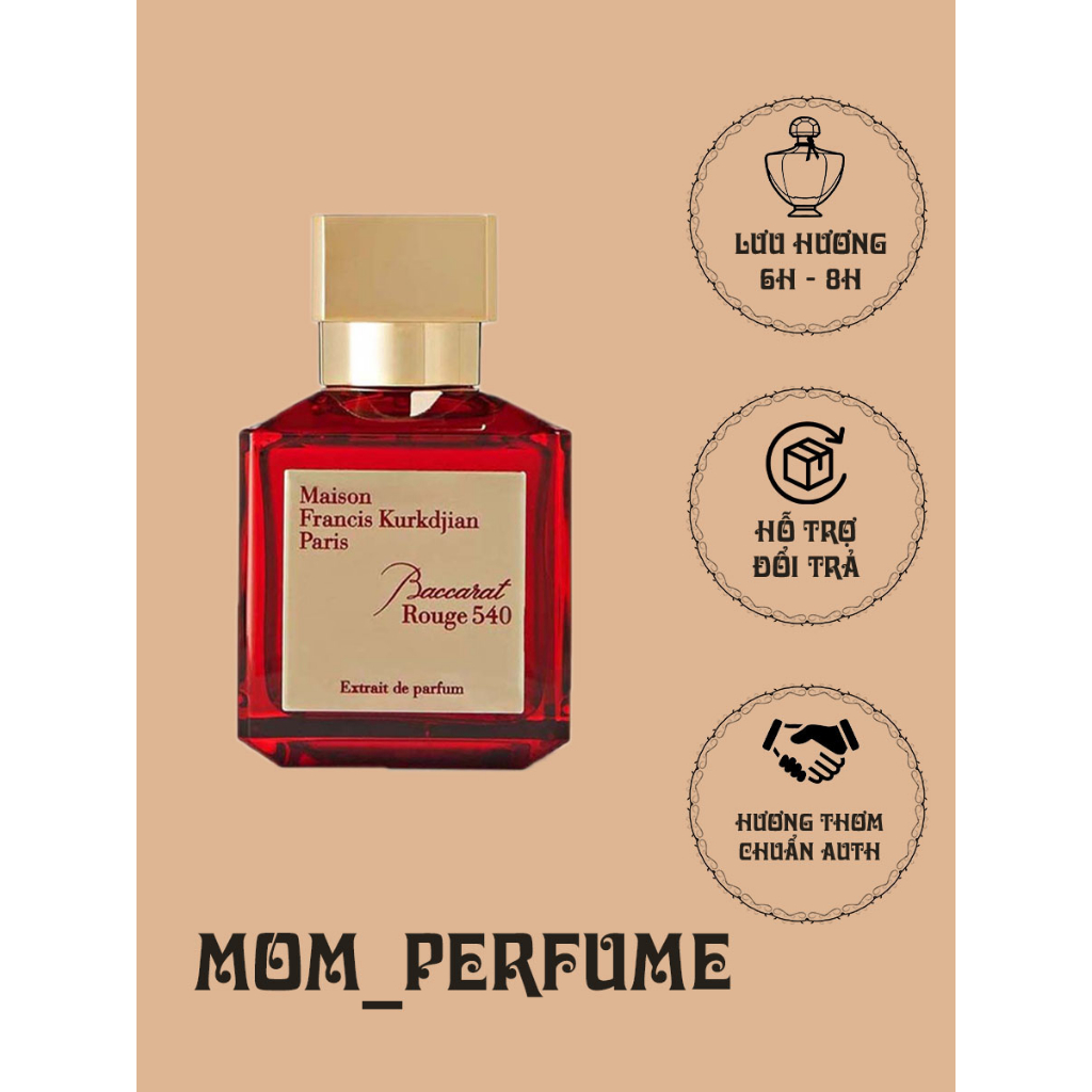 Nước Hoa Nam Nữ Cao Cấpmai.son Francis Kur.kdjian Mfk Rouge540, Dầu Thơm Lâu Body, Sang Trọng Mẫu Thử 10Ml A88