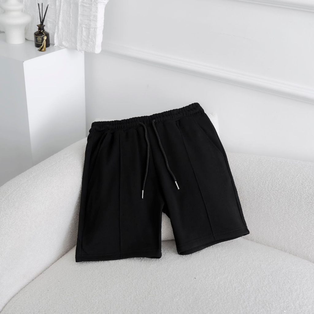 Quần short nam cao cấp BAMI HOME vải nỉ họa tiết kẽ dọc phong cách unisex dễ phối đồ QN04