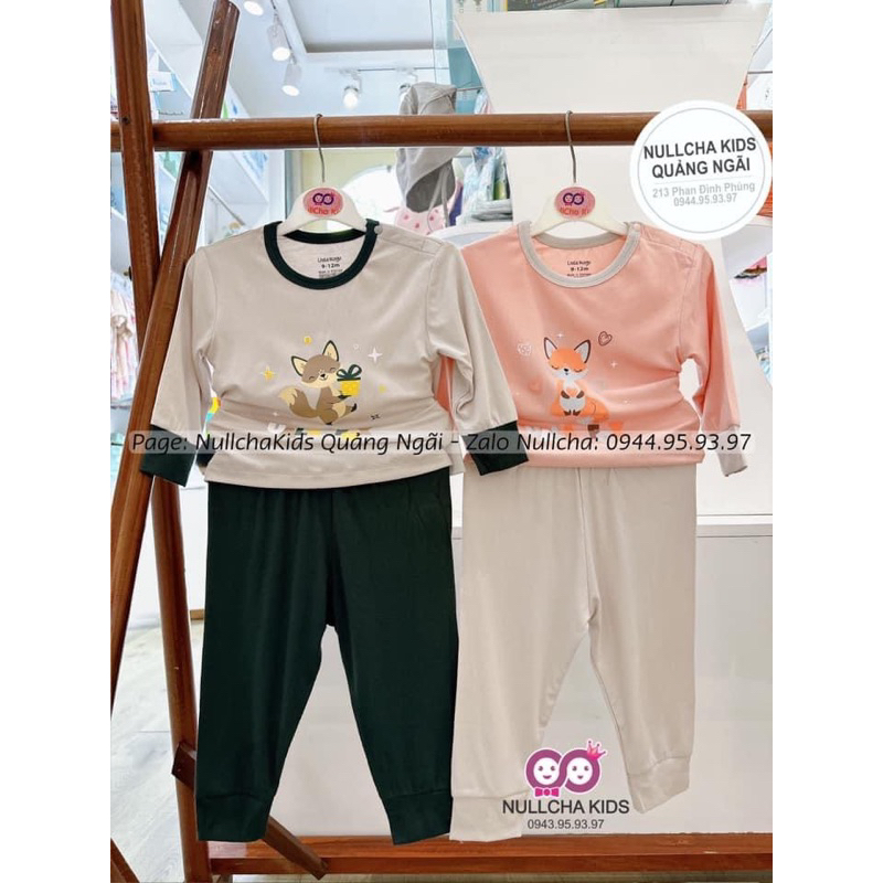 Bộ dài tay UALAROGO vải peptit mát mịn (6-9M đến 18-24M)