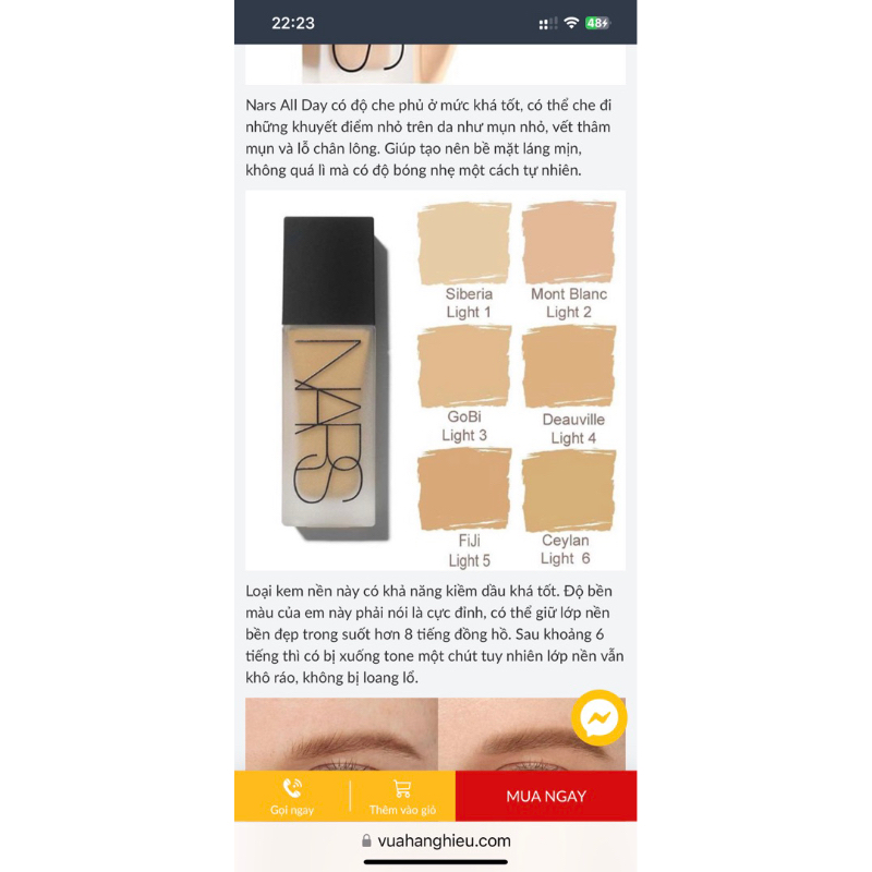 Kem nền Nars Light Reflecting Foundation 30ml