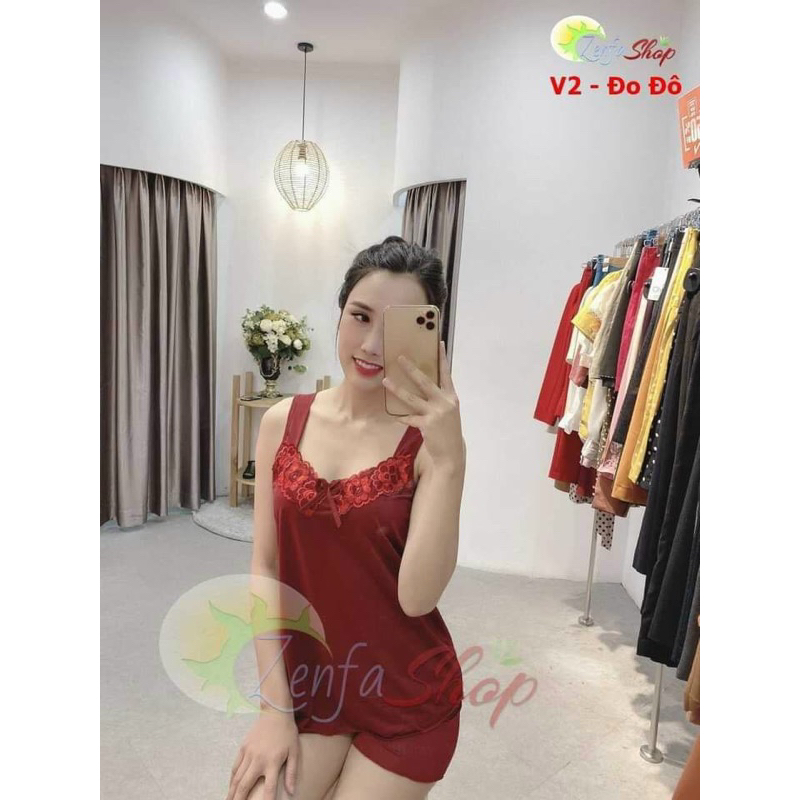 Đồ bộ nữ thun lạnh đùi dây bản