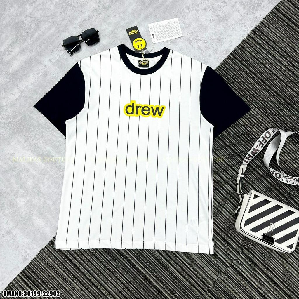 Áo thun kẻ sọc nam nữ form rộng tay lỡ vải cotton organic Áo thun chữ sọc hàng cao cấp