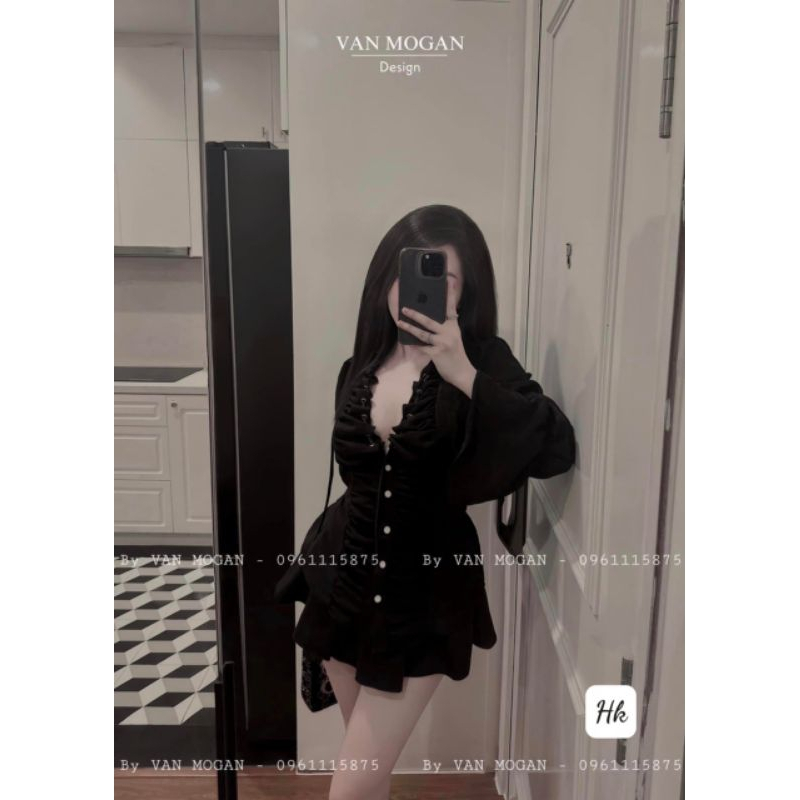 Áo sơ cổ tim bèo tay chun siu xưnnn