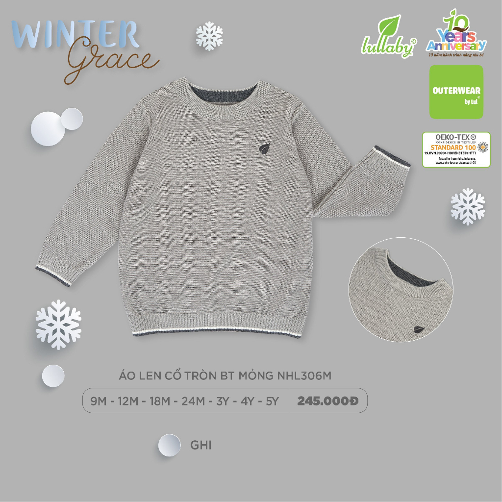 Áo len polo bổ nẹp bé trai Lullaby NHL305M - NHL306M - NHL317M