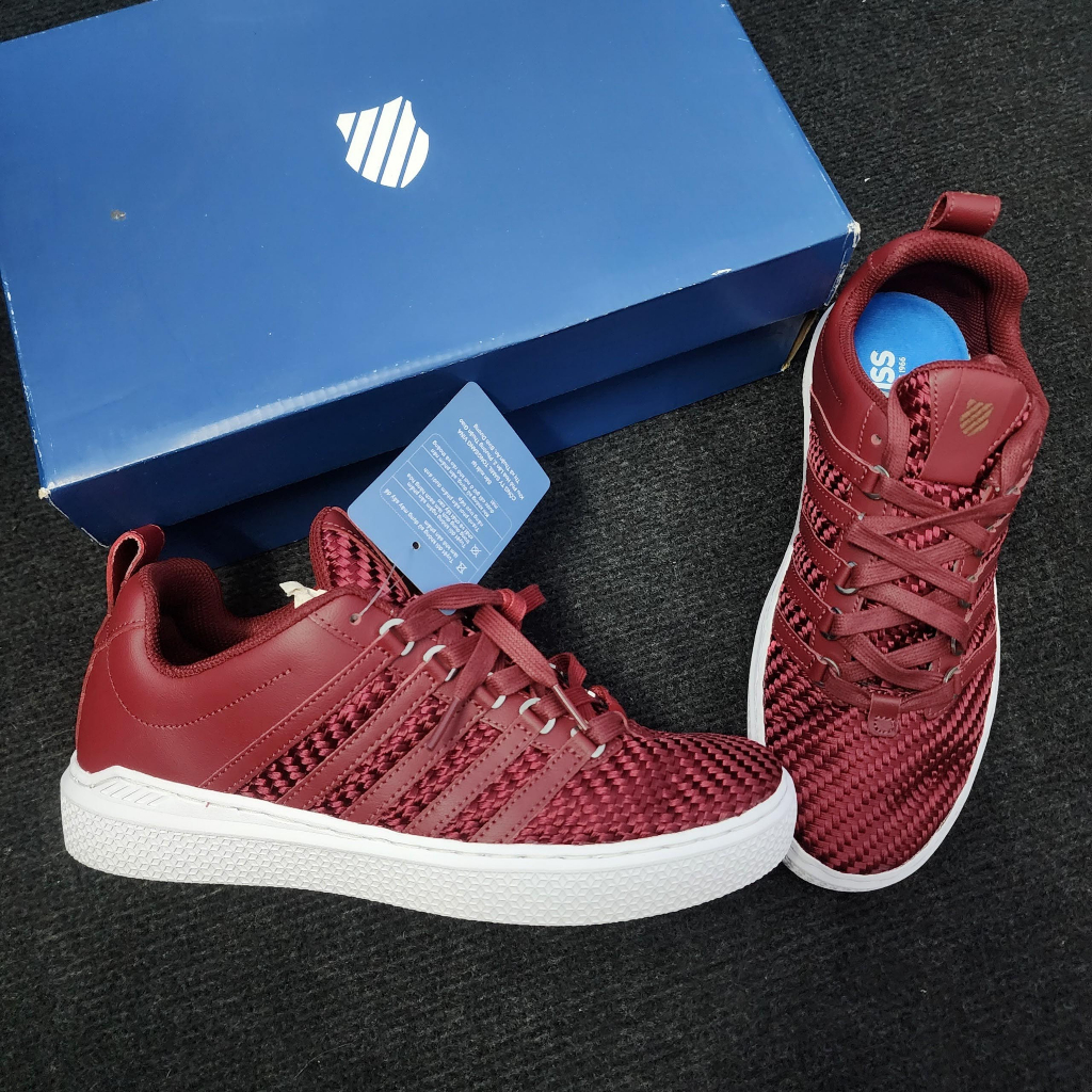 Giày Kswiss họa tiết đỏ đô nam nữ