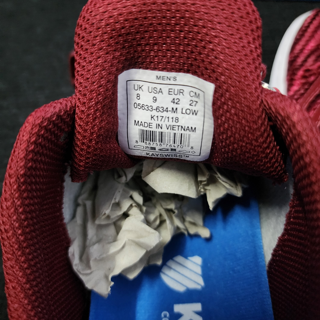 Giày Kswiss họa tiết đỏ đô nam nữ