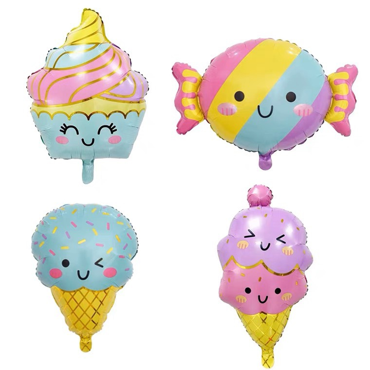 Bóng Trang Trí Bánh Kem, Hộp Bỏng, Bánh, Ly Kem