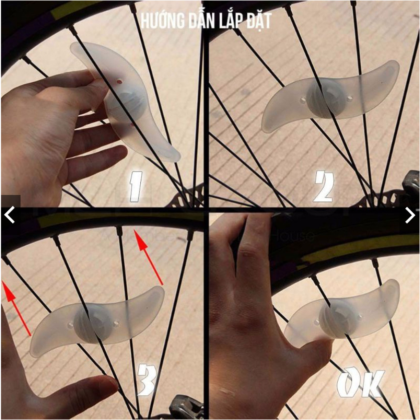 Đèn led gắn bánh xe đạp chống thấm nước 3 chế độ sáng VX02