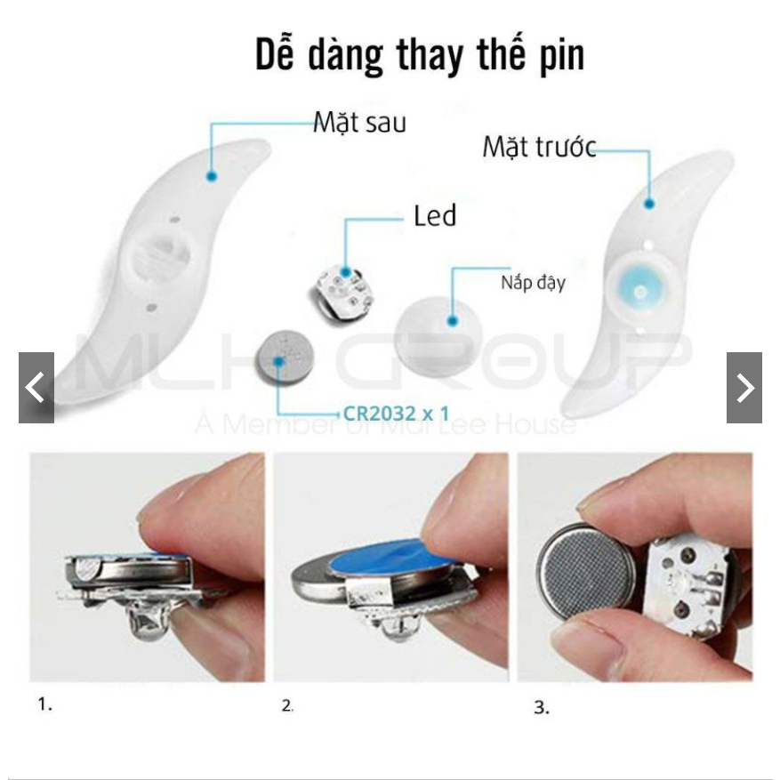 Đèn led gắn bánh xe đạp chống thấm nước 3 chế độ sáng VX02