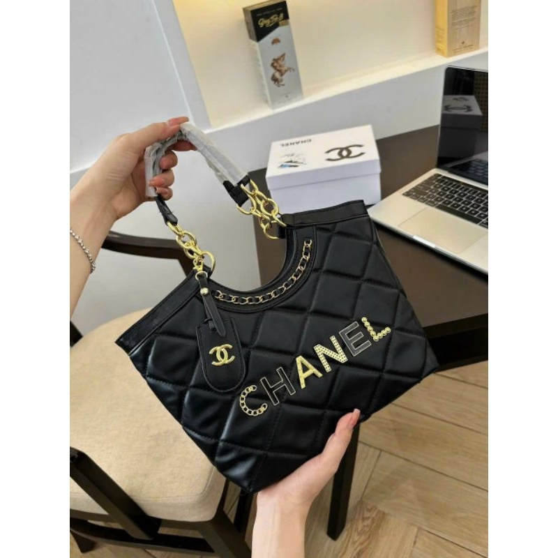 Túi Đeo Chéo, Đeo Vai Công Sở Viền Xích - Màu Đen Xanh