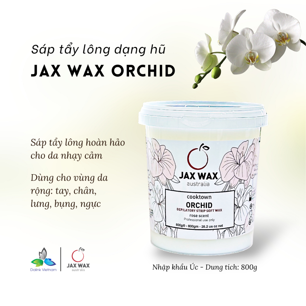 Sáp tẩy lông ấm dạng hũ Jax Wax Orchid 800g