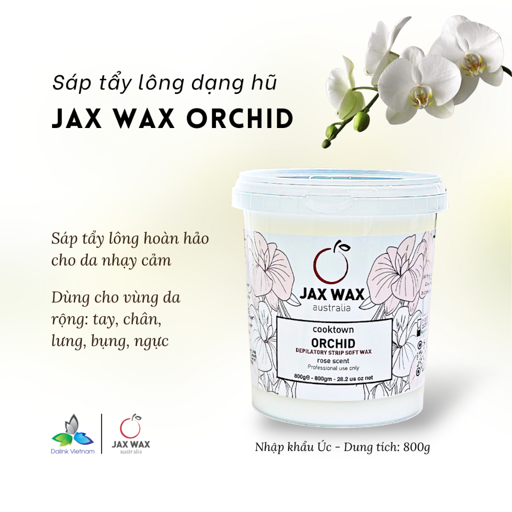 Sáp tẩy lông dạng hũ Jax Wax Australia Orchid 800g