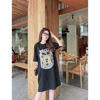 Váy xuông Bigsize 60kg - 110kg [ Hàng QC chất cotton tàu mềm mịn mát - Hàng bo cổ đẹp - Dài váy 1m15 ]