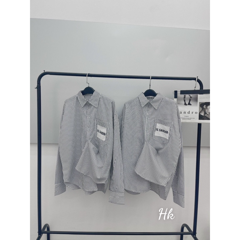 Áo Sơ Mi kẻ phối túi chữ JIL SANDER hàng QC xịn hottrend 2023- hàng sẵn