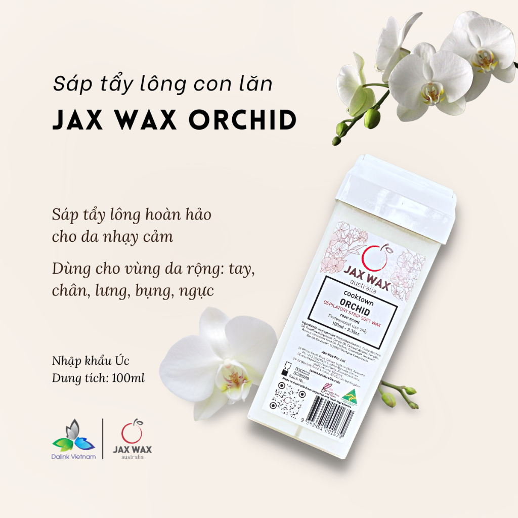 Sáp tẩy lông con lăn Jax Wax Australia Orchid cho da nhạy cảm
