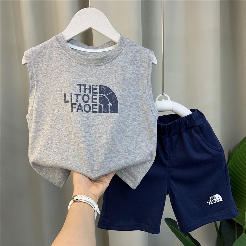 Đồ Bộ Bé Trai, Bộ Sát Nách In Chữ North Face Chất Cotton Cao Cấp Loại A1 MOOBABY SHOP