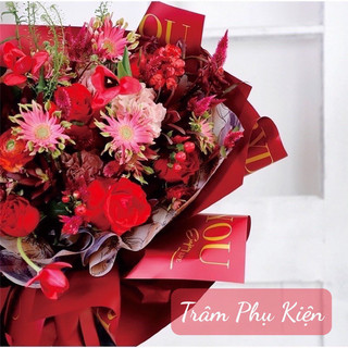 Giấy gói hoa chữ LOVE, Giấy Hoa Cúc 2 mặt Gói Hoa Hàn Quốc [Tập 20 tờ]